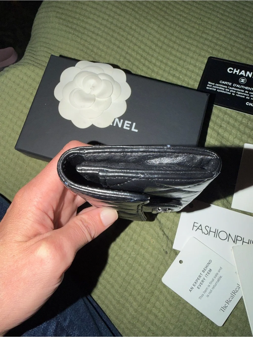 Chanel lambskin coin wallet